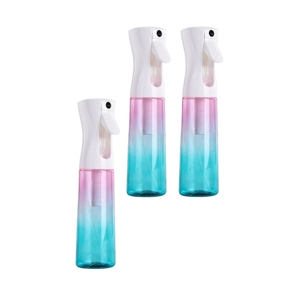 3 x Spray Mist Vattenflaska Ultra Fin Trycksatt Gradient rosa blå