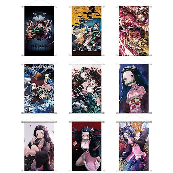 (60x40cm) Anime Demon Scroll -juliste seinätaide Anime-maalauskuva B