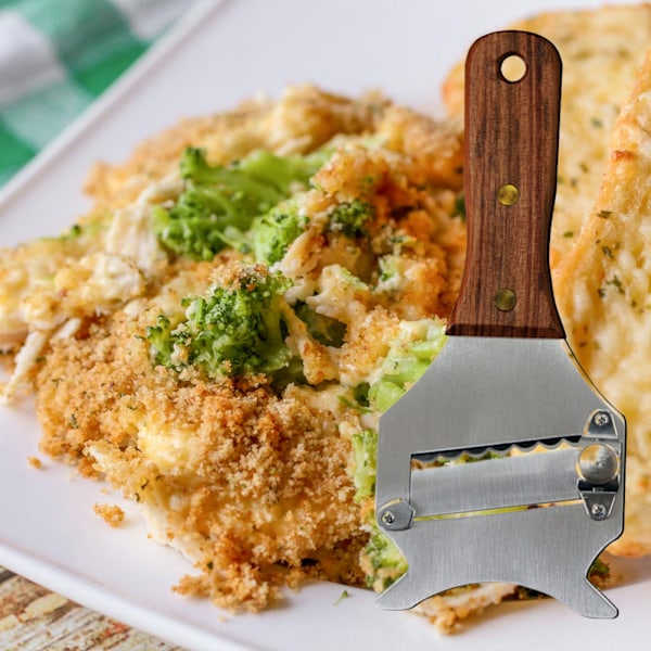 Truffelrivjern Multifunksjonelt rustfritt stål Truffelrivjern Smørfjern med trehåndtak