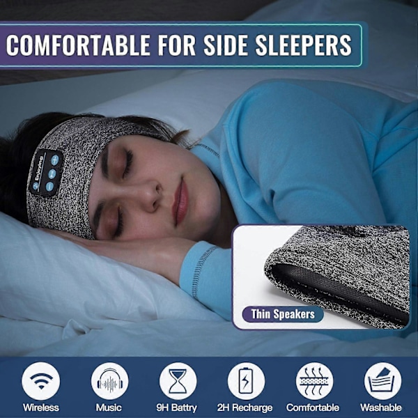 2025 Velegnede Sleep Headphones Bluetooth Sports Hovedbøjle, Trådløs Sports Hovedbøjle Hovedtelefoner med Ultratynd