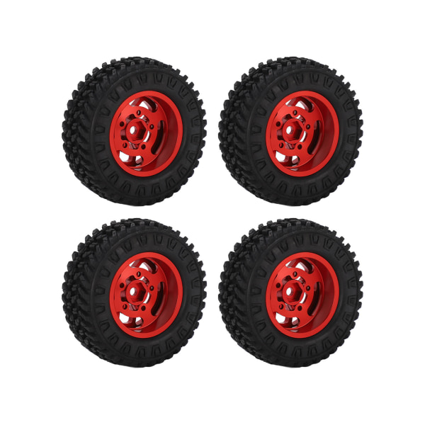 4 kpl 7 mm:n metallivanteen kumirenkaat AXIAL SCX24 1/24 RC-autoon, päivitystarvikkeet, punainen