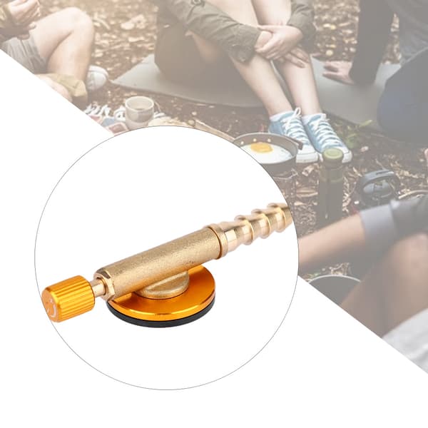 Gasspåfyllingsadapter i messing, sikkerhetsventil for utendørs camping (gul)