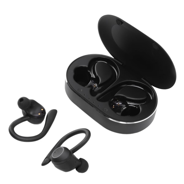 Bluetooth kuulokkeet vedenpitävät stereomelua vaimentavat langattomat nappikuulokkeet mikrofonin korvakoukulla ajamiseen Sports Travel Musta
