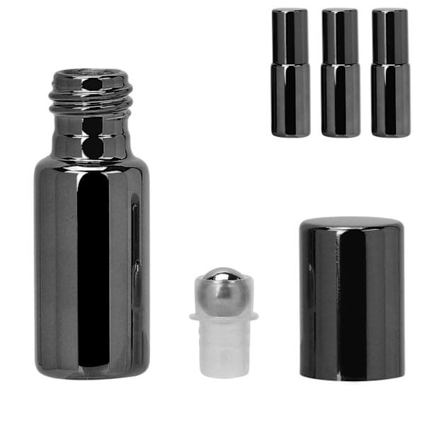 3 st professionella parfymflaskor i glas, bärbara eteriska oljor, roll-on-flaskor, set om 5 ml, svart