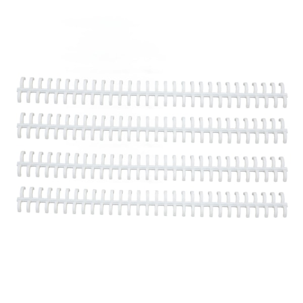 10 stk. løse blade binderyg 30 huller skærbare slidstærke PP plast 10mm binderyg til studenterkontor hvid