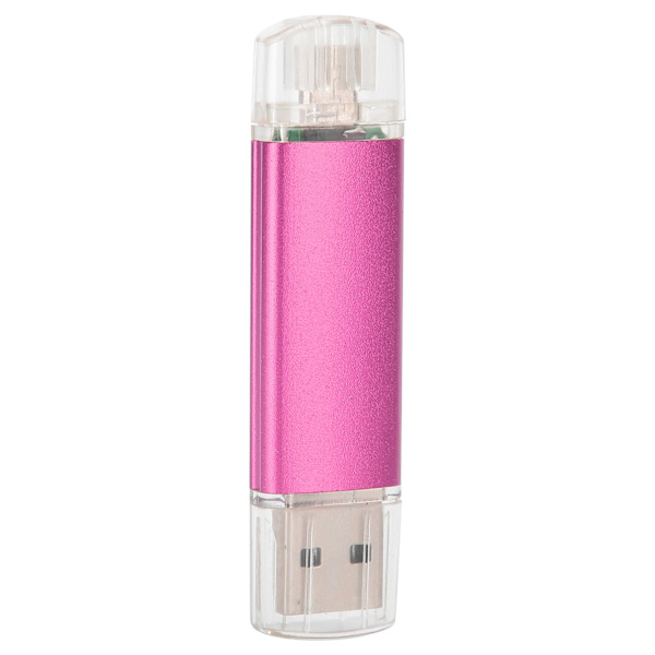 2 i 1 USB-minne USB OTG-disk med hög kapacitet Externt datalagringsminne Minneskort Rosröd 128 GB