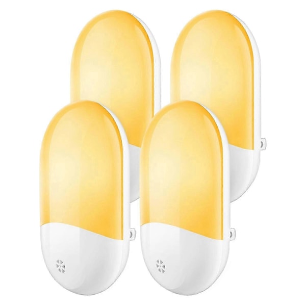 LED Natlampe, Plug and Play Automatisk Væg Natlampe med Skumringssensor, Børnenatlampe, Varm Hvid_SZXM