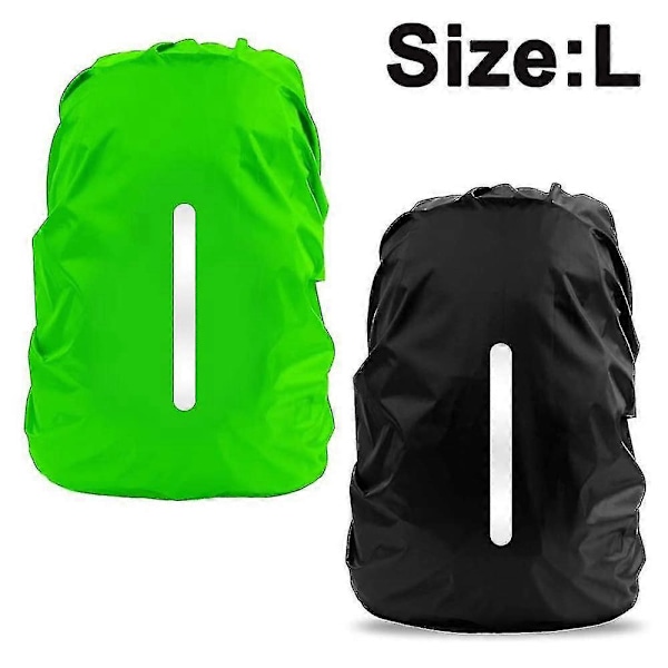 2-pack Vattentätt Regnskydd för Ryggsäck, Reflex Ryggsäcks Regnskydd för Anti-damm/stöldskydd/cykling/vandring/camping/resor/utomhusaktiviteter