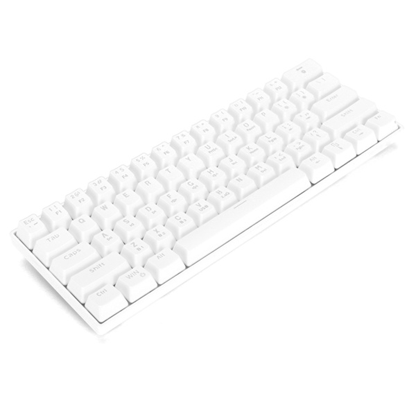 HXSJ 61 näppäimen RGB-taustavalaistu langaton mekaaninen pelihiiri, kolme tilaa, ergonominen muotoilu, kotiin ja toimistoon, valkoinen