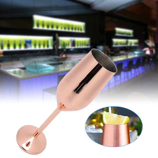 304 Rostfritt Stål Vinglas Champagne Glas Dricksglas 220ML för Bar Fest BankettRose Golden