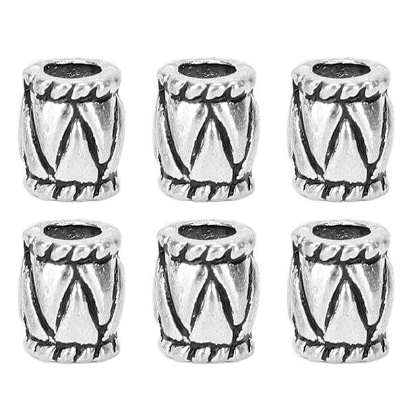 50st Retro Skägg Hårpärlor Fatformade hår Flätningspärlor Legering Smycken TillbehörSilver