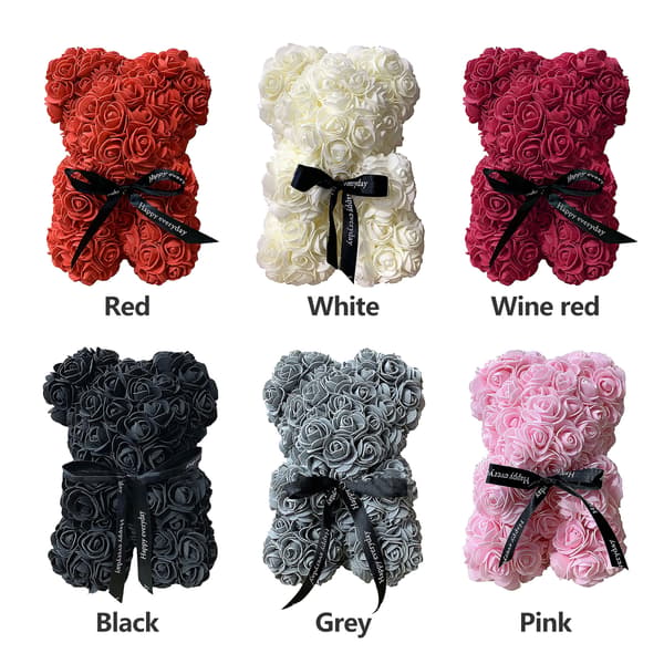 Romantisk kunstig roseblomst bamse Valentinsdagsgave