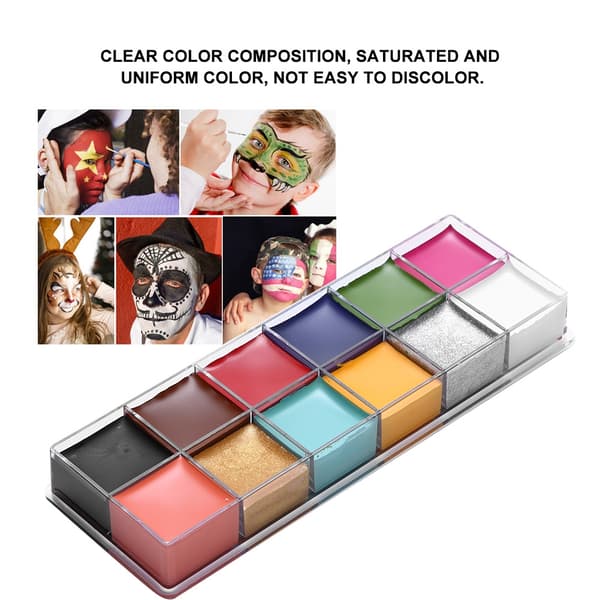 12 farver oliefarve ansigts- og kropsmaling dramatiske specialeffekter ansigtsmakeup fedtmaling