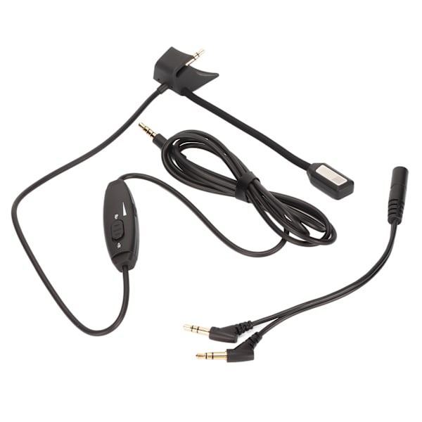 Boom Mikrofon Kabel Støyreduksjon Gaming Headset Mikrofonkabel med Volumkontroll Mute Switch for PS5 for Xbox PC