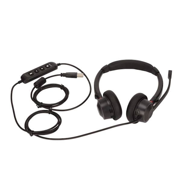 Kontorsheadset Dubbla Öron ENC Aktiv Brusreducering Volymjusterbar Mute-kontroll USB-kontakt Telefonheadset