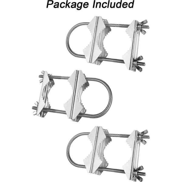 Dubbelt V-käke antennfäste med U-bultar för TV, CB (3-pack)