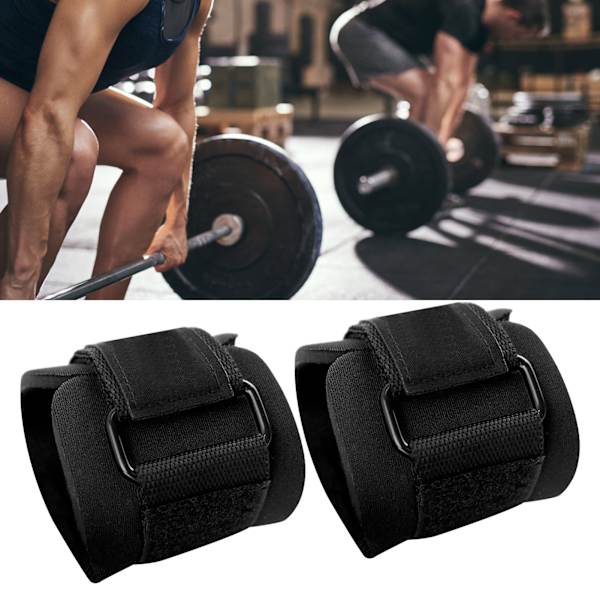 1 par sports håndledsstroppe Anti Slip Fortykke håndledsstøtter Gym Cross Matching vægtstøttestropper Gratis størrelse sort