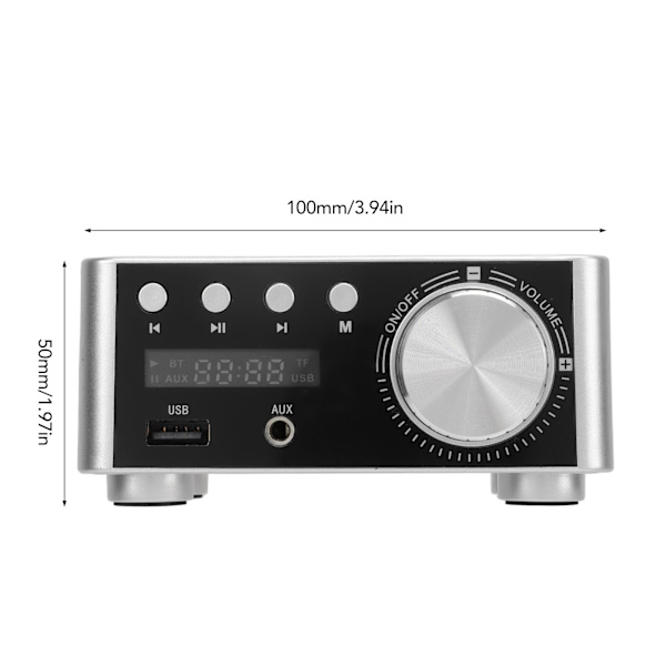 Mini Bluetooth 5.0 digital forsterker - HiFi Stereo Klasse D Audio Amp