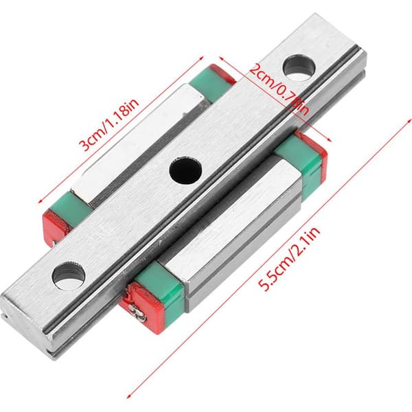 LML9B miniatyr lineær guide - 9mm skinne med 55mm glideblokk