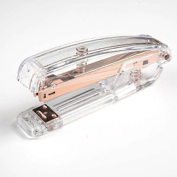2025 Egnet transparent stiftemaskin, kontorstiftemaskin, roségull stiftemaskin, kontorrekvisita skrivesaker kontorrekvisita for jenter