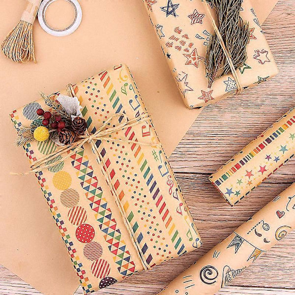 Uusi nuottipaperi askartelupaperi Ystävänpäivän syntymäpäivälahjapakkaus lomalahjojen käärepaperi DIY-setti