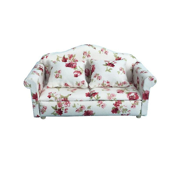 Miniatursofa til Dukkehusets Stue - Moderne Møbler i 1/12 Skala
