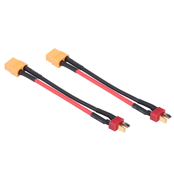 2st/ Set RC Adapter Kontakt Omvandlare Silikonkablar T-kontakt hane till XT60 hona