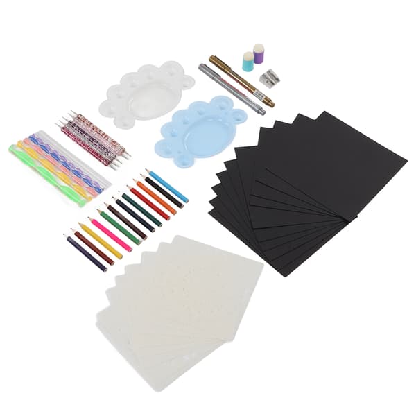 50 stk. Mandala Dotting Tools Malersæt Multifunktionelt Komplet Værktøjssæt til Rock Dot Paint Stencils til DIY Håndværk