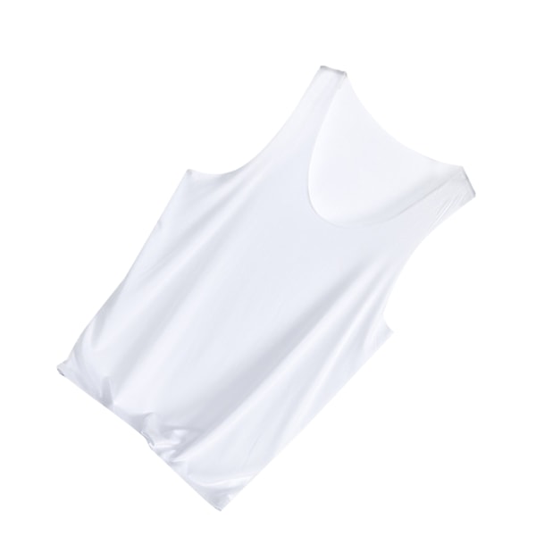 Herr Ärmlös Skjorta Sömlös Design Bred Axel Mjuk Andningsbar Snygg Hudvänlig Herr Tank Top för Sport Vit L