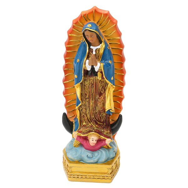 Christian Guadalupe figur håndmalet held og lykke Jomfru Maria statuer Vor Frue af Guadalupe figur til bordpladedekoration