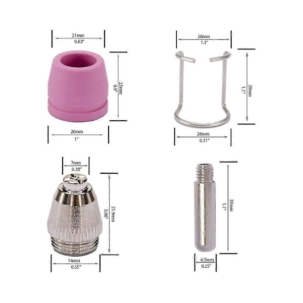 Ag60 Sg-55 Wsd-60 Plasmaskærer Skærebrænder Spids Dyser Forbrugsartikler Kit Plasmaskærer Tilbehør