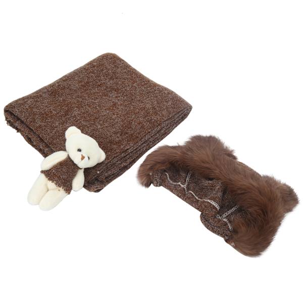 Vastasyntyneen vauvan valokuvausrekvisiitat Vauvan kuvausasu Hat Blanket Toy -setti vauvalle (Coffee Hat Blanket Toy)