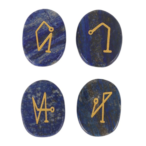 Indgraverede håndsten polerede runde bærbare lommesten til Reiki healing meditation Lapis Lazuli
