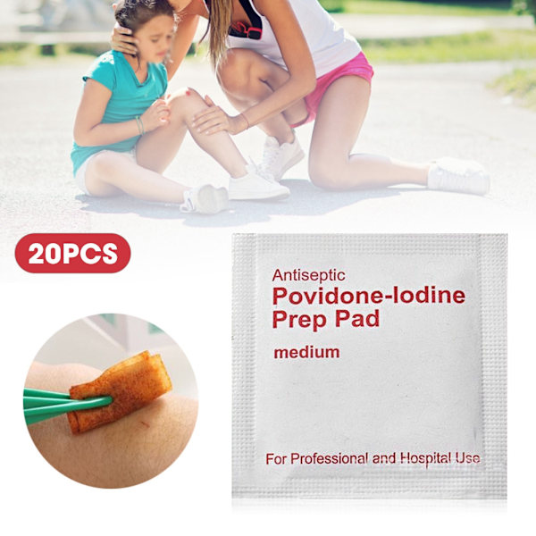 Bærbare Povidone Jod Non Woven Wipe Vådservietter Engangs Rengøringspude Åndbar (20 stk.)