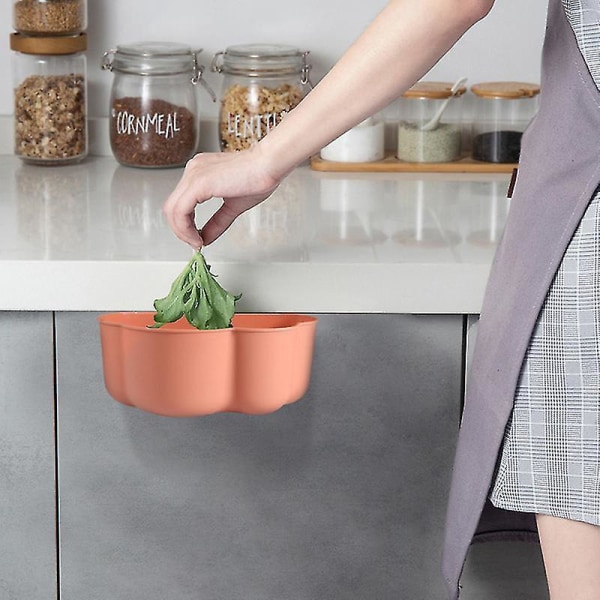 Set med 2 väggmonterade molnformade papperskorgar för hushålls- och kontorsbruk, rosa