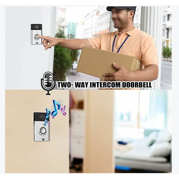 Tvåvägs trådlös intercom med inbyggd högtalare, passersystem, upp till 6 månaders standby 100*60*14.8mm