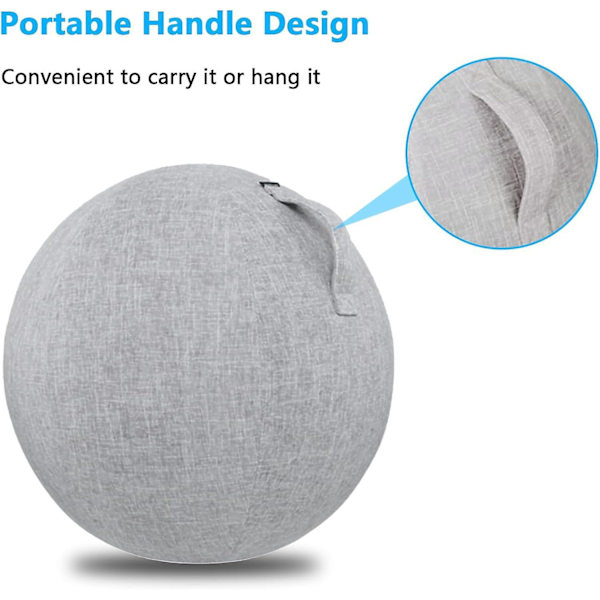 65 cm Skyddsöverdrag för Träningsboll, nce Bollöverdrag, Vikbart Överdrag i Tyg för Sittbollar, Lätt Yoga Bollöverdrag för Graviditet, Fitness, Yoga