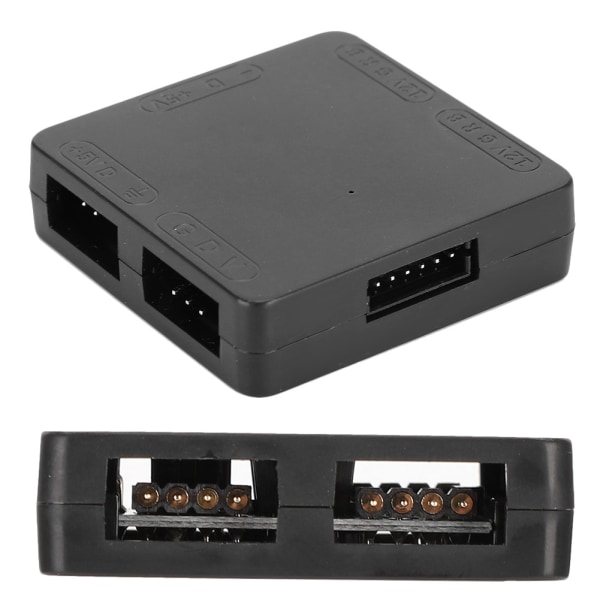 RGB Converter Wizard Lighting Adapter 3Pin (+5V) ARGB Light til 4Pin (+12V) RGB Fans (Sort)