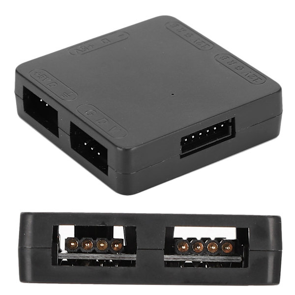 RGB Converter Wizard Lighting Adapter 3Pin (+5V) ARGB Light to 4Pin (+12V) RGB-fläktar (svart)