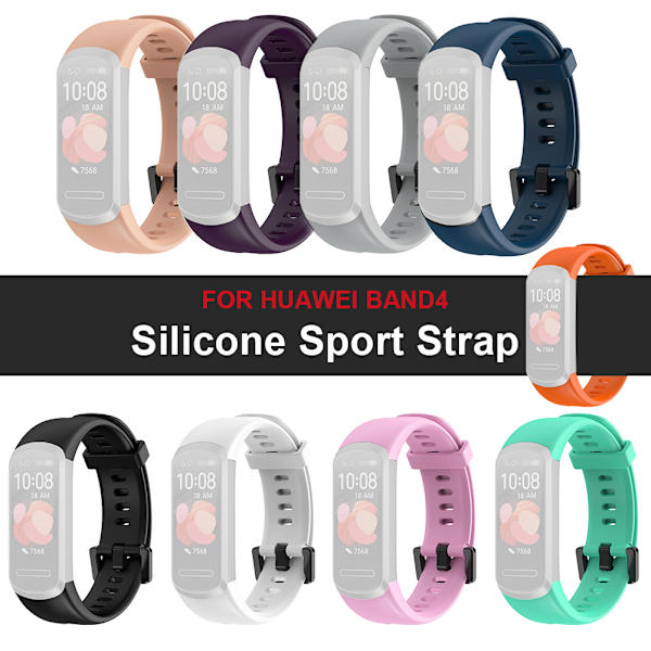 Blød silikone håndledsrem udskiftning armbånd til Huawei Band 4
