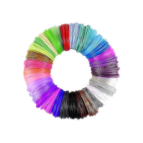 3D Pen Tråd, Pla 1.75 Filament Refills til 3D Pen, 30 Farver, 5M Hver, 3D Pen Filament til Børn og Voksne, Kompatibel med Professionel 3D Print P