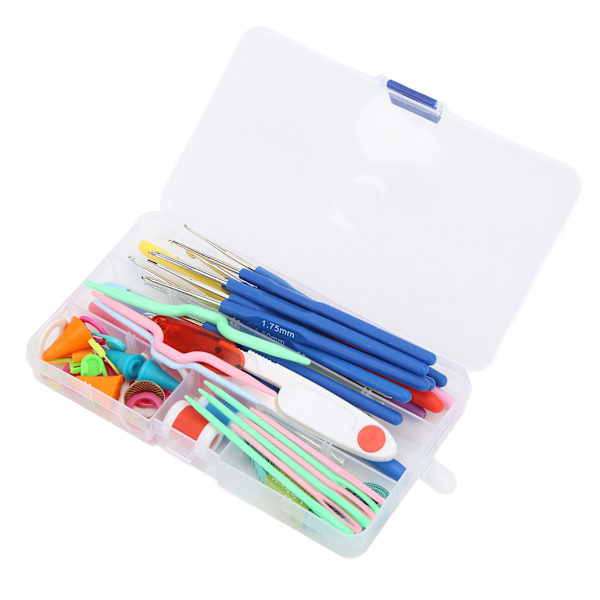 Virka kit bärbar sömnad stickning tröja sjal virknål stickverktyg