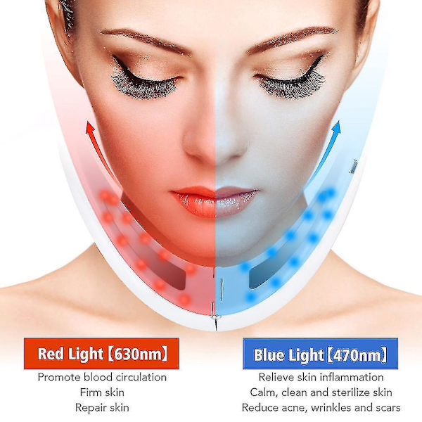 V-Face Beauty Shaping Massager - EMS RF LED Lifting til dobbelthage slankende pink