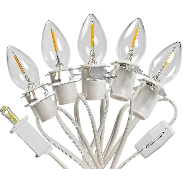 5-osainen C7-lampun kanta joulukylän valaisintarvikejohto 5 LED-lampulla