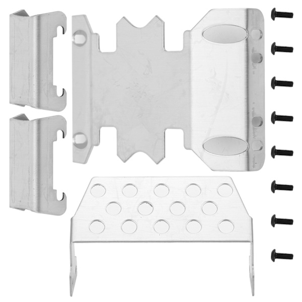 4 stk/sett Rustfritt stål Chassis Armors Protection Skid Plate Passer til Axial SCX10 II 90046 90047 90059 90060