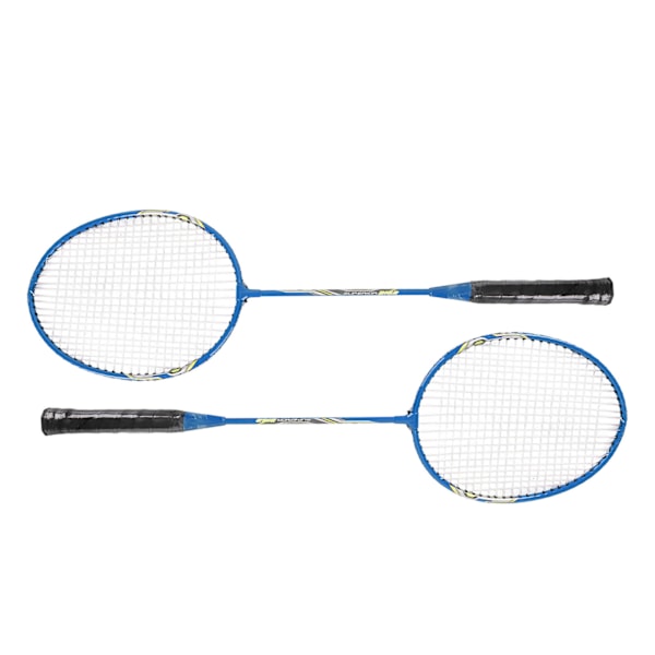 LEIJIAER Badminton Racket Set för 2 spelare Järnlegering Professionell Träningsutrustning Ersättningsutrustning Blå