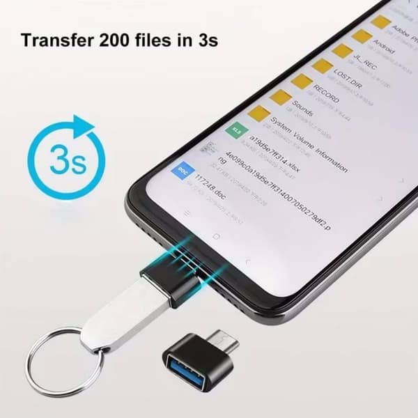 Pakke med 4 USB-C til USB-konvertere til MacBook, Samsung Galaxy, PC, tablet og perifert udstyr