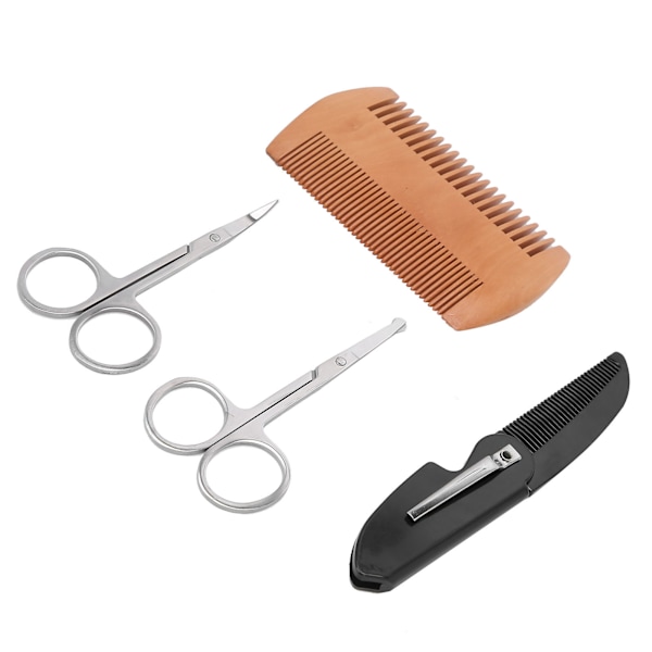 4-i-1 skäggformning styling kit skäggkam mustasch sax vikbar trimningskam