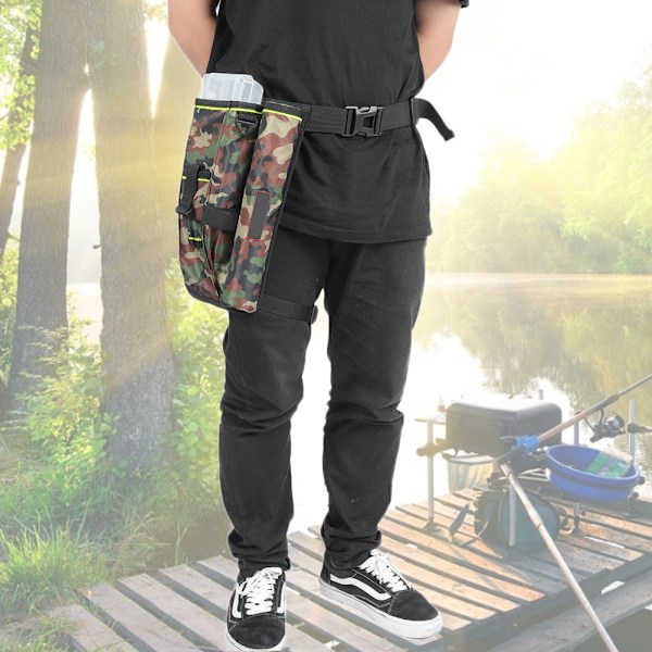 Udendørs multifunktionel ben-talje taske lår drop pose fiskestang tasker (camouflage)