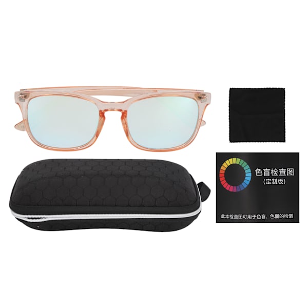 Blindfarvede briller Dobbeltsidet belægning Pink Full Frame Unisex farveblindhed Korrigerende briller